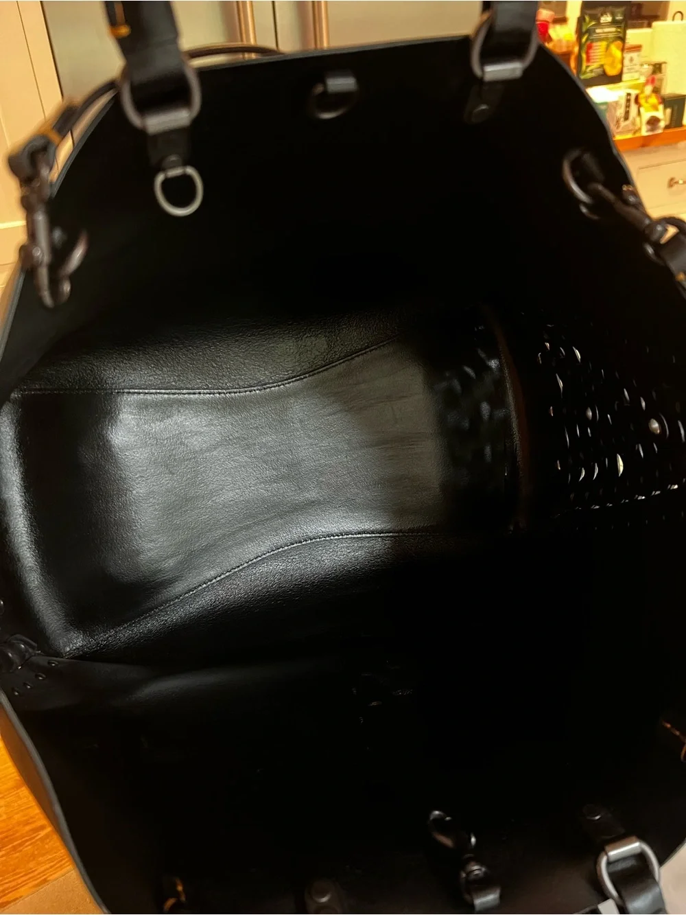 Coach Black Leather Rogue 1941 Braided-Side Tote with Detachable Strap Bag